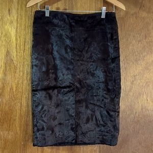 EDWARD AN Dark Brown Faux Fur Pencil Skirt Sz 4